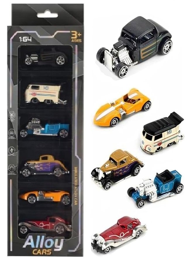 Galaxy Hi-Tech Model Alloy Vehicle Model Vintage Metal Cars 6 Pcs Vehicles, Car Play Set for Toddlers,Boys Die-Cast Car Set, Birthday Decorations Gift Movie Vehicle Racing for Kids, Multicolor - Image 1